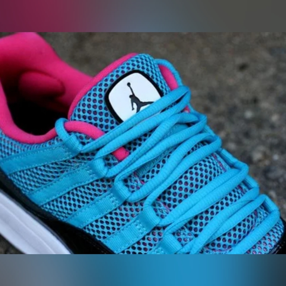 Jordan Air 11 South Beach Black Pink and Blue Shoes